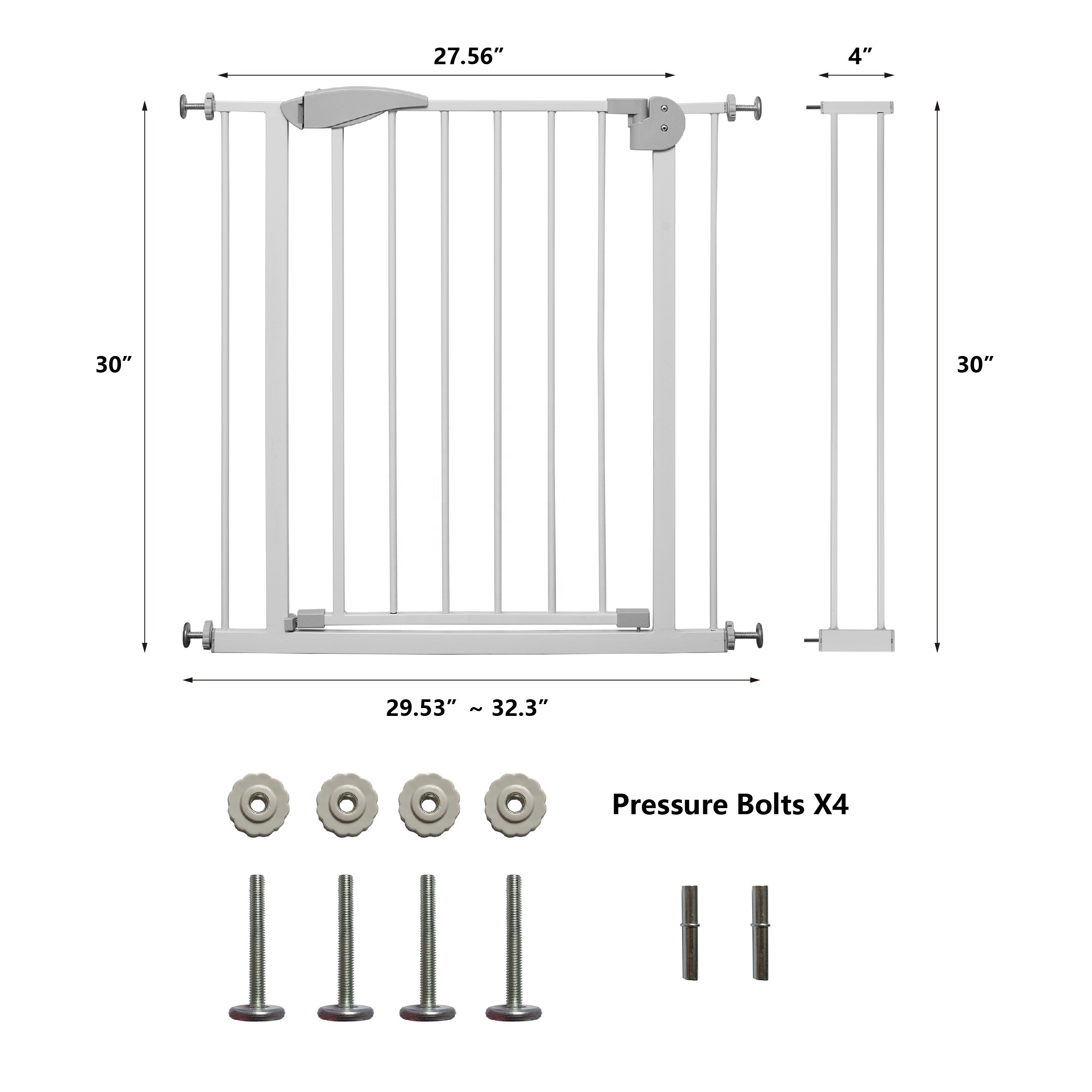 Pet Dog All Steel Structure Indoor Outdoor Safety Pet Dog Gate Safety Fence Durable Door Easy Install Metal Baby Gate