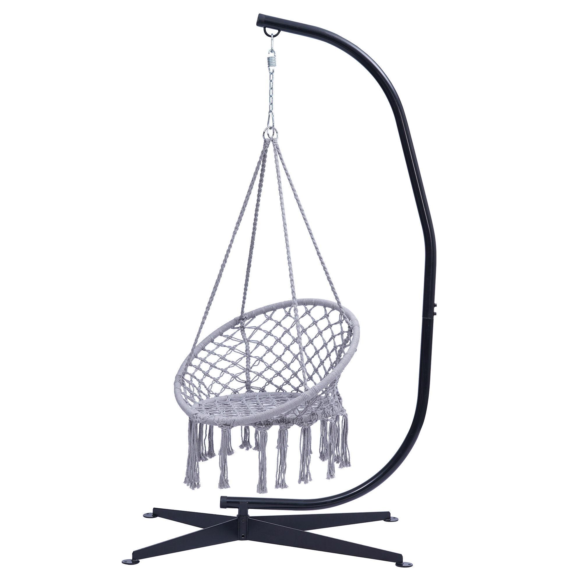 US Stock Free Shipping Portable Black Metal Swing Hammock Stand Heavy Duty C-Stand For Hanging Swing Chair