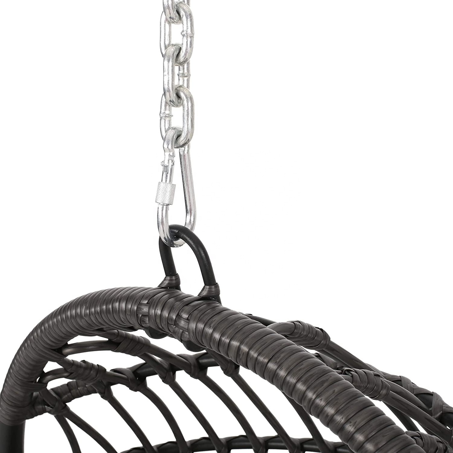 Outdoor Durable Woven Wicker Hanging Chair With Bracket And Cushion Egg chair