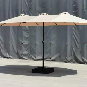 Aluminum Large Sunshade Outdoor Double Canopy Patio Parasol  Market Umbrella