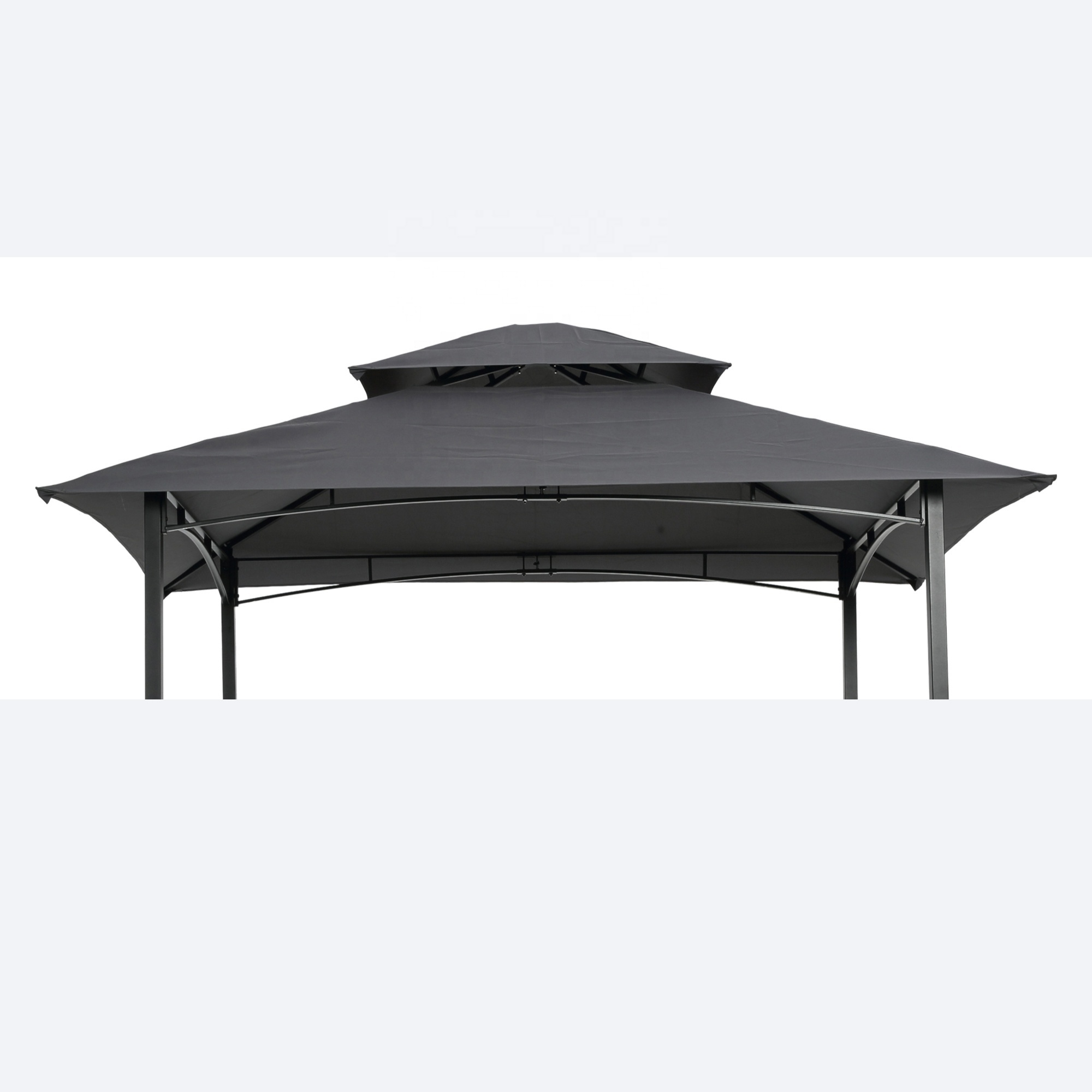 US Stock Double Tiered BBQ Tent Roof Top Cover Outdoor Grill Gazebo Replacement Canopy