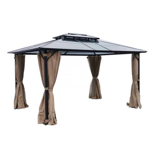 3x4M Aluminium Hard Top Luxury Garden Gazebo Canopy Double PC Roof Pavilion Steel Gazebo Outdoor Gazebos