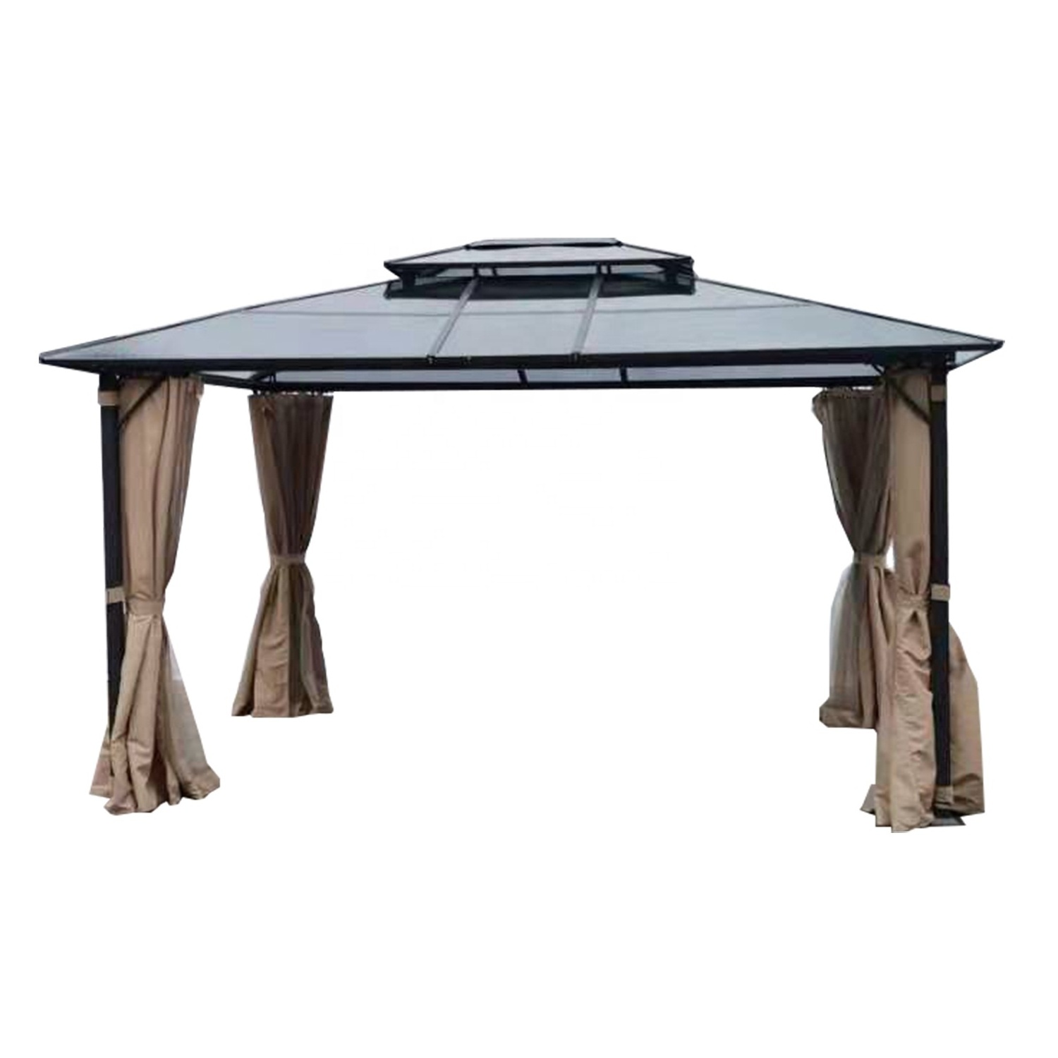 3x4M Aluminium Hard Top Luxury Garden Gazebo Canopy Double PC Roof Pavilion Steel Gazebo Outdoor Gazebos