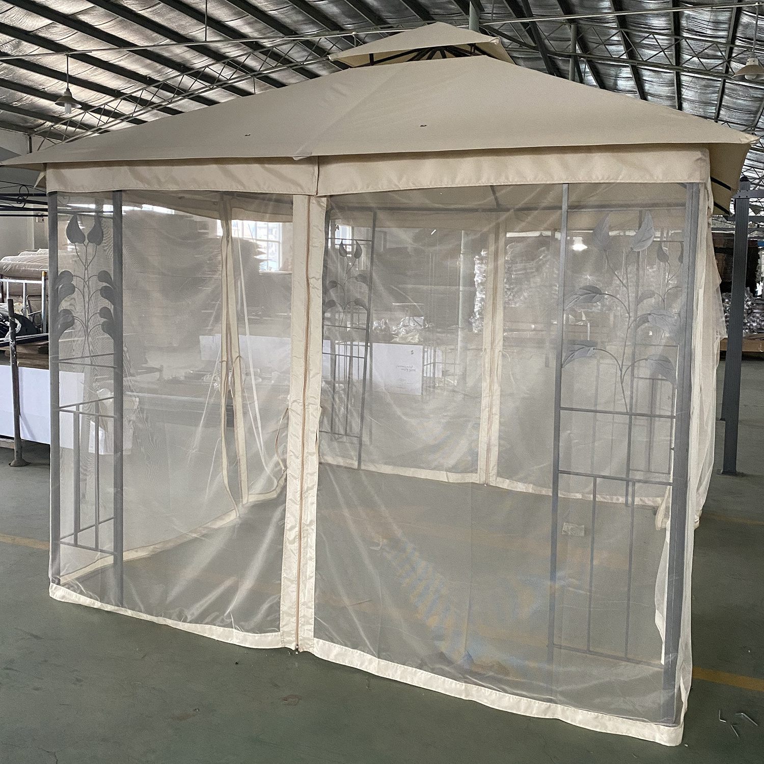 3x3M Pavilion High Quality All Weather Metal Gazebo Outdoor Garden Gazebo Tent With Mosquito Curtain