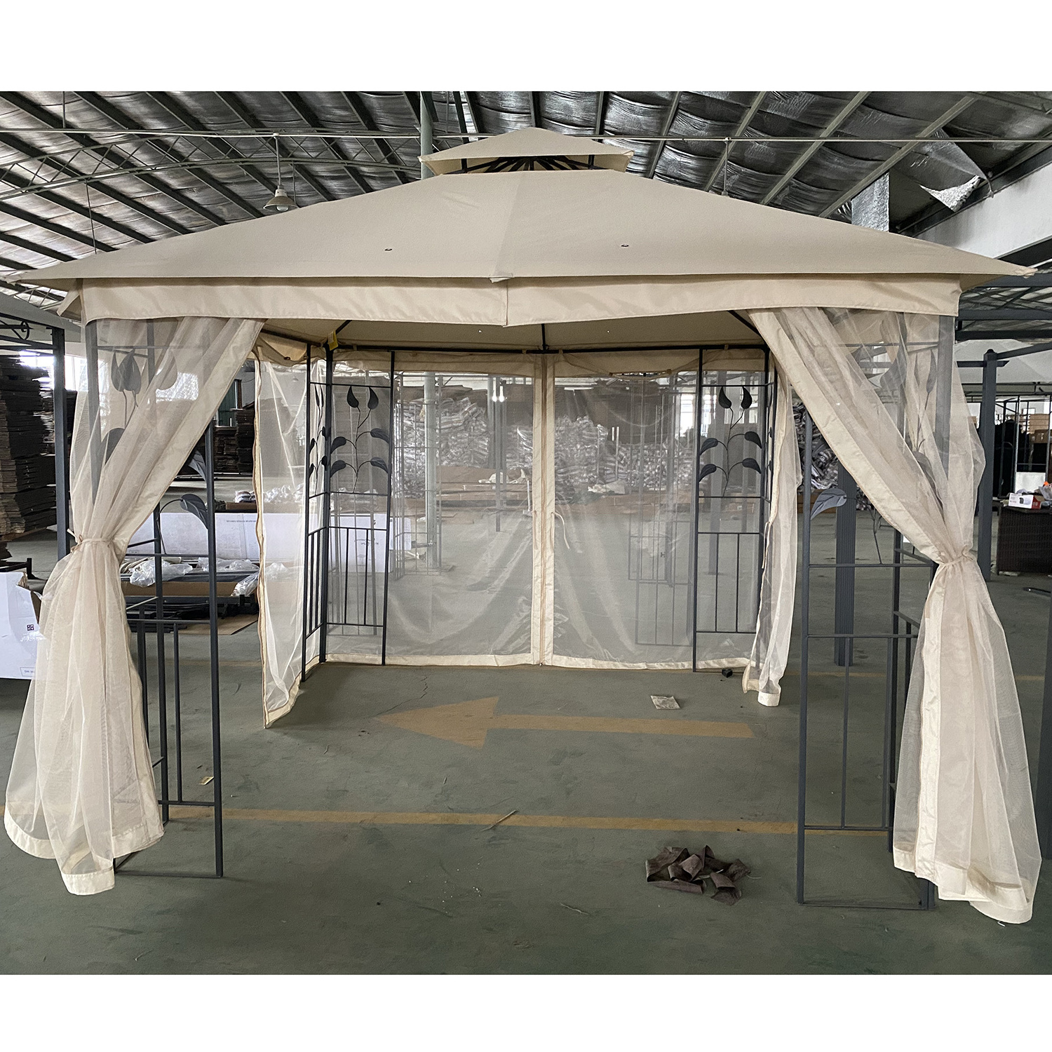 3x3M Pavilion High Quality All Weather Metal Gazebo Outdoor Garden Gazebo Tent With Mosquito Curtain