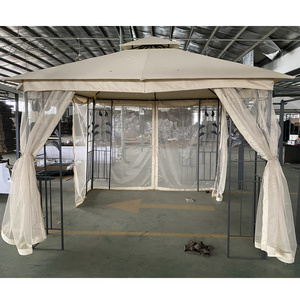 3x3M Pavilion High Quality All Weather Metal Gazebo Outdoor Garden Gazebo Tent With Mosquito Curtain