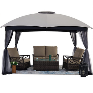 Outdoor Gazebo Tent Luxury Gazebo With 4-side Mosquito Netting Outdoor Metal Canopy Gazebo