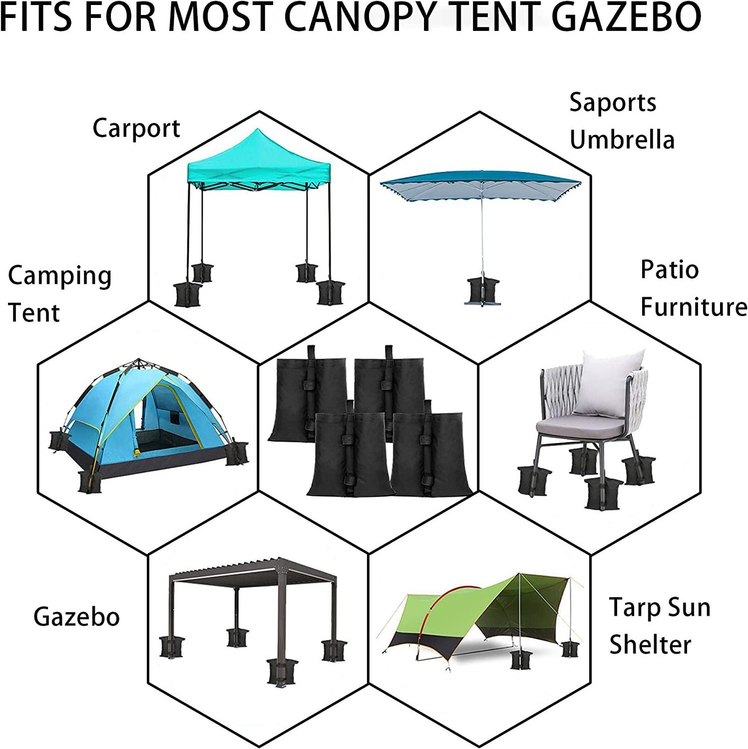 Sand Bags for Canopy Legs, Tent Weights for Legs, Heavy Duty Gazebo Weights Sandbags for Patio Umbrella Base