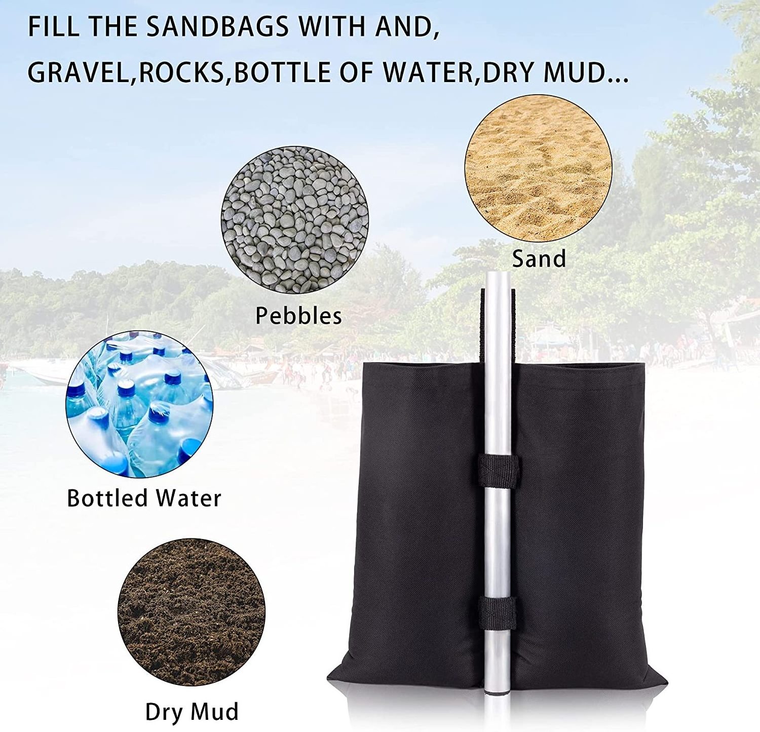 Sand Bags for Canopy Legs, Tent Weights for Legs, Heavy Duty Gazebo Weights Sandbags for Patio Umbrella Base