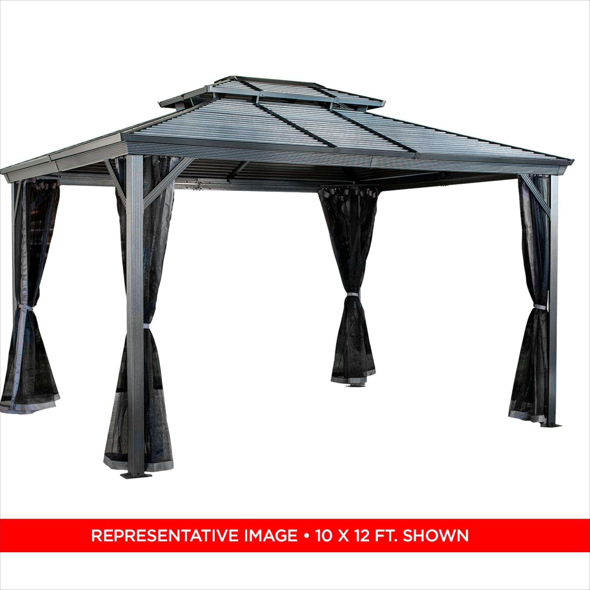 Outdoor Hot Sale Hardtop Gazebo With Sidewall And Netting 3X4M Aluminum Tent Garden Outdoor Gazebo