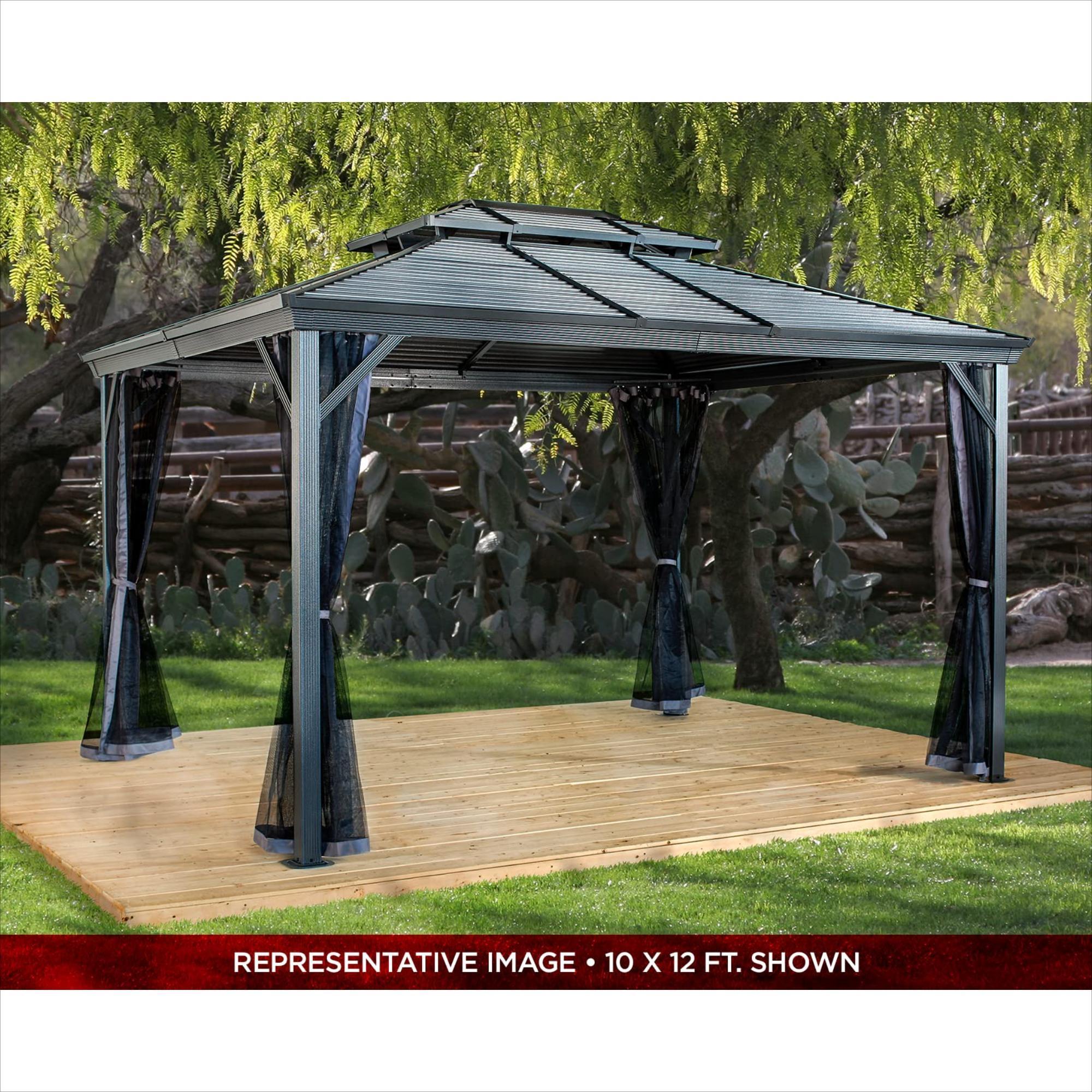 Outdoor Hot Sale Hardtop Gazebo With Sidewall And Netting 3X4M Aluminum Tent Garden Outdoor Gazebo