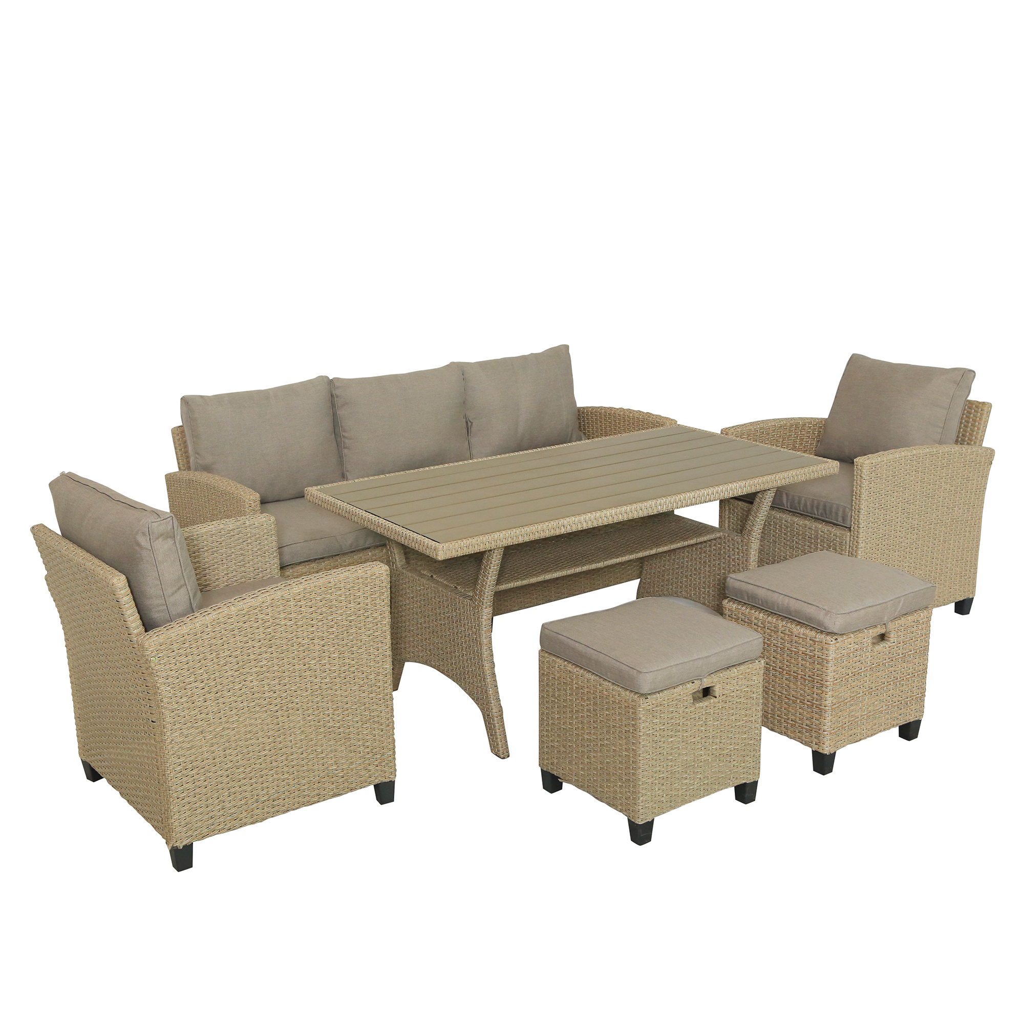 Popular High Quality Boho Rattan Furniture Outdoor Rattan Furniture Garden Sofa Set Furniture