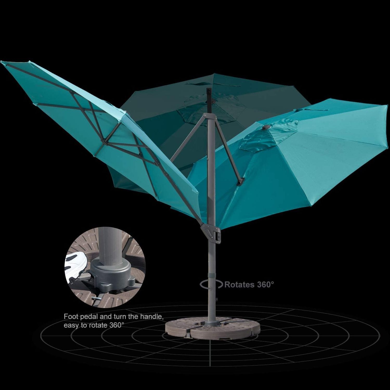 Waterproof Canvas Iron Parasol Cantilever Sunshade Offset Cantilever Outdoor Parasol Umbrella