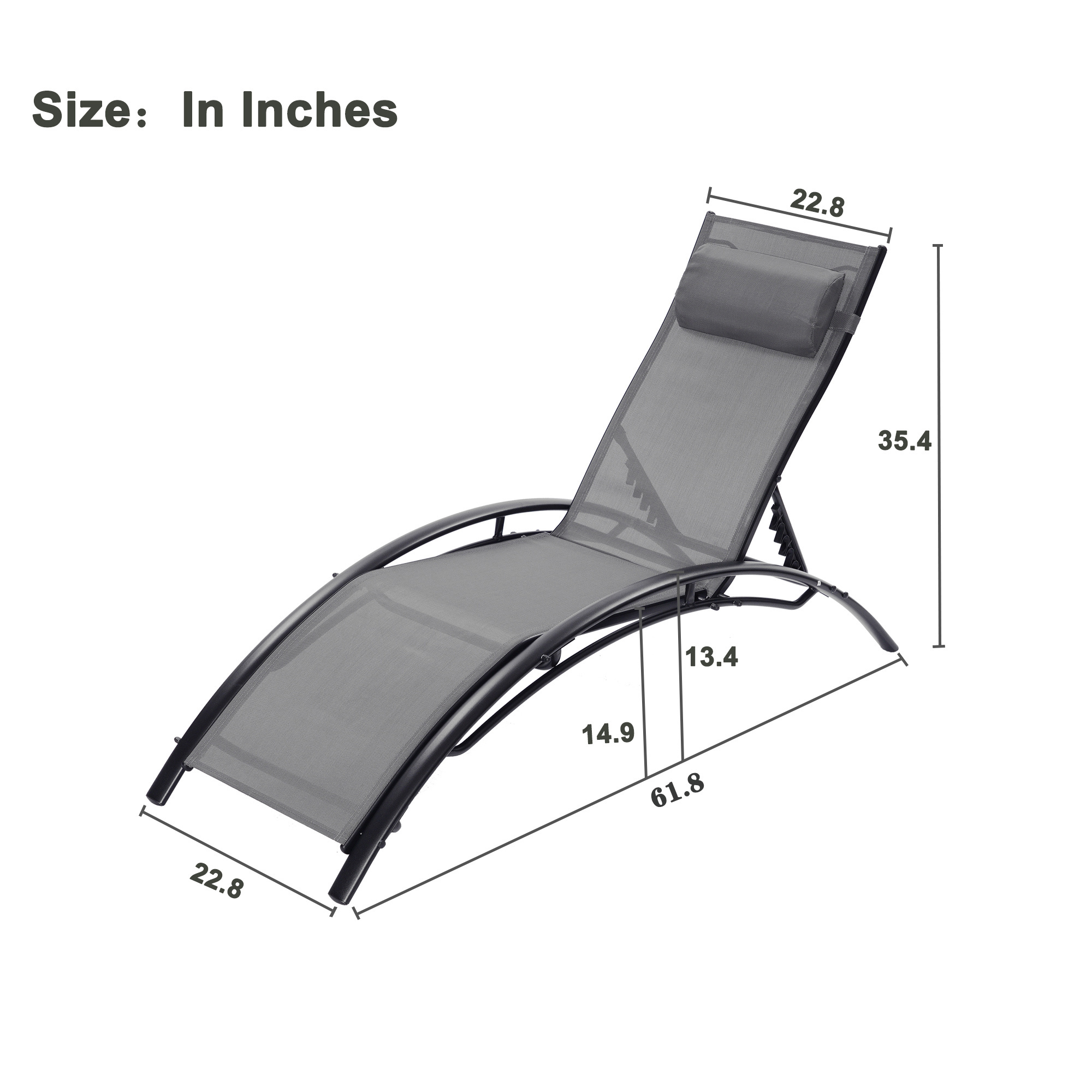 Outdoor Garden Sun Loungers Aluminium textlenen Chaise Lounge Beach Chaise Lounge