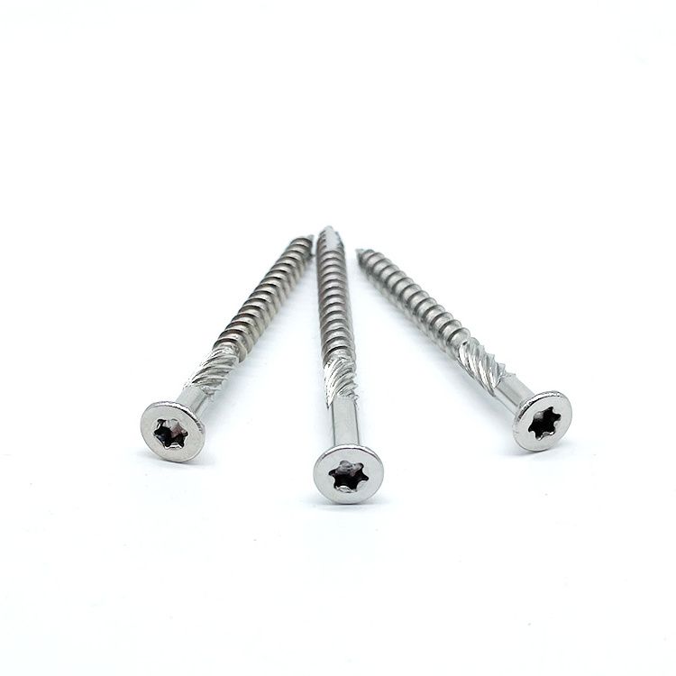 316 Stainless T-25 Star Drive Plated Steel Flat Head with Nibs to Countersink Type-17 Cutting Point Torx Wood Deck Screws