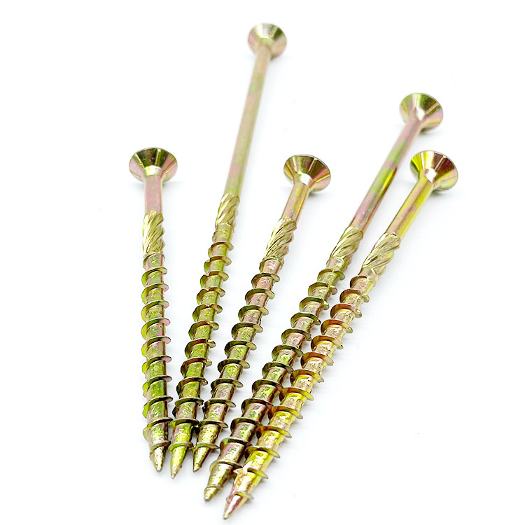 Yellow Zinc Tornillo Countersunk Head Wood Self Tapping Deck Screw Type 17 Mdf Chipboard Wood Screws Tornillo De Madera for Wood