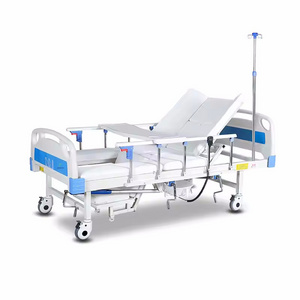 Best-selling ABS headboard Five shake center roll bed manual hospital bed