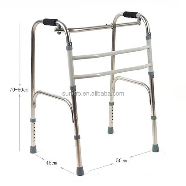 Manufacturer Lightweight Stainless Steel Walker for Adults Folding Walking Aids for Elderly