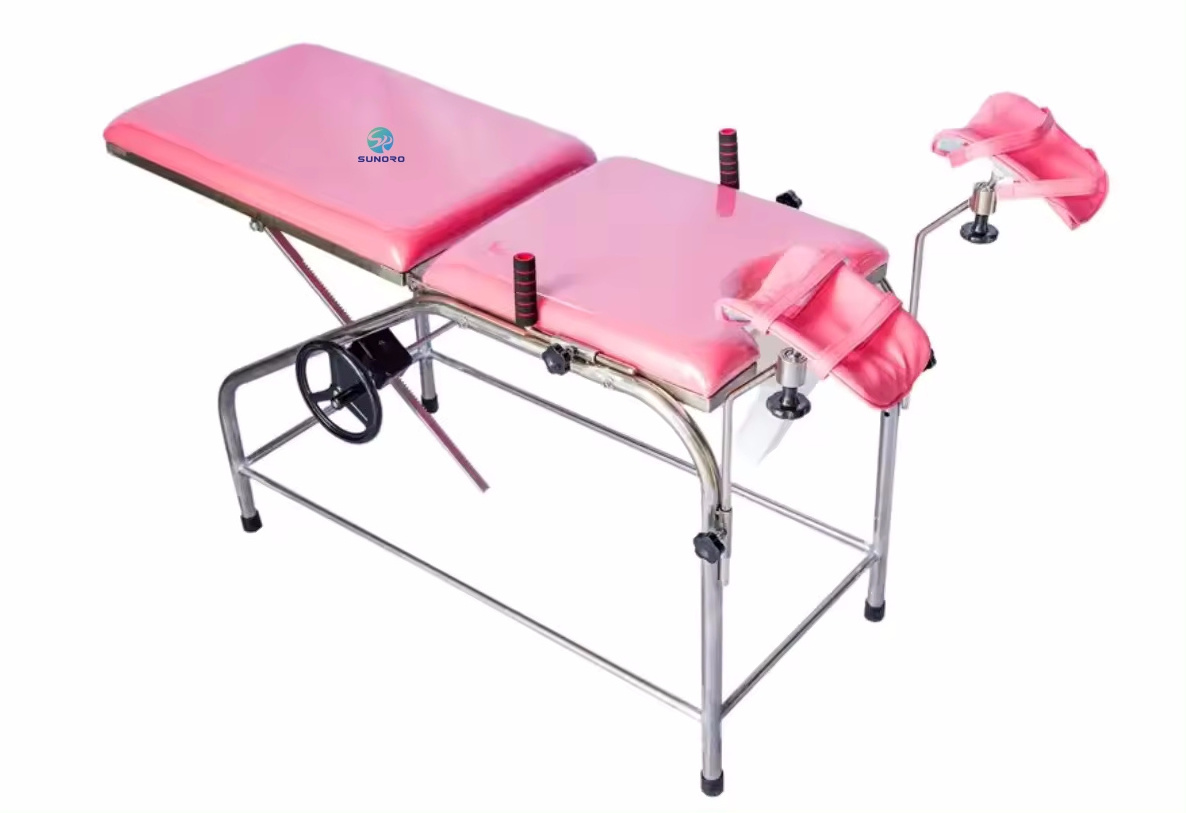 Factory price hospital gynecological examination table ordinary manual gynecological examination bed