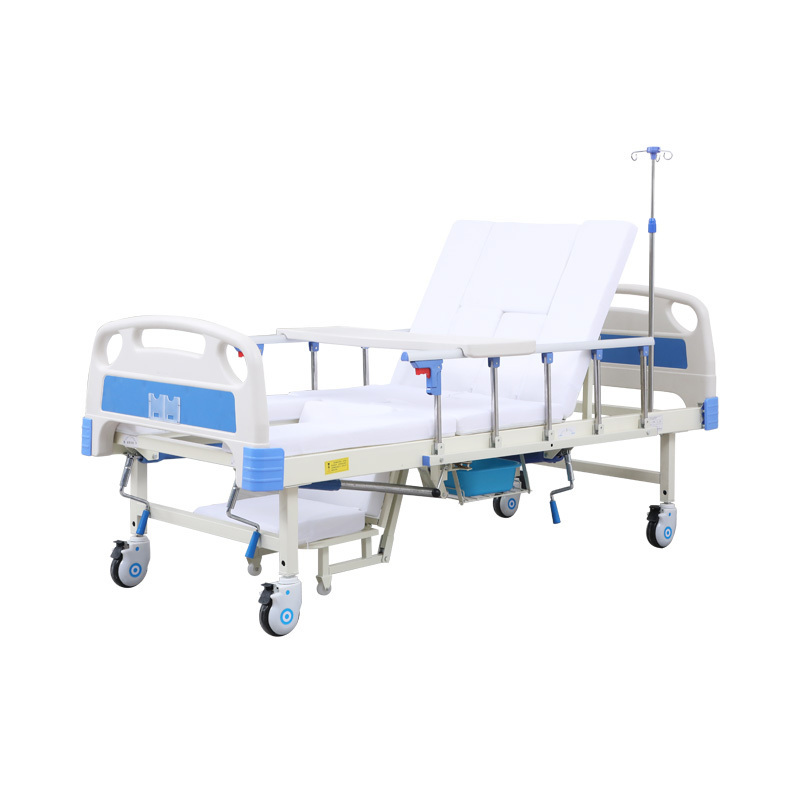 Best-selling ABS headboard Five shake center roll bed manual hospital bed