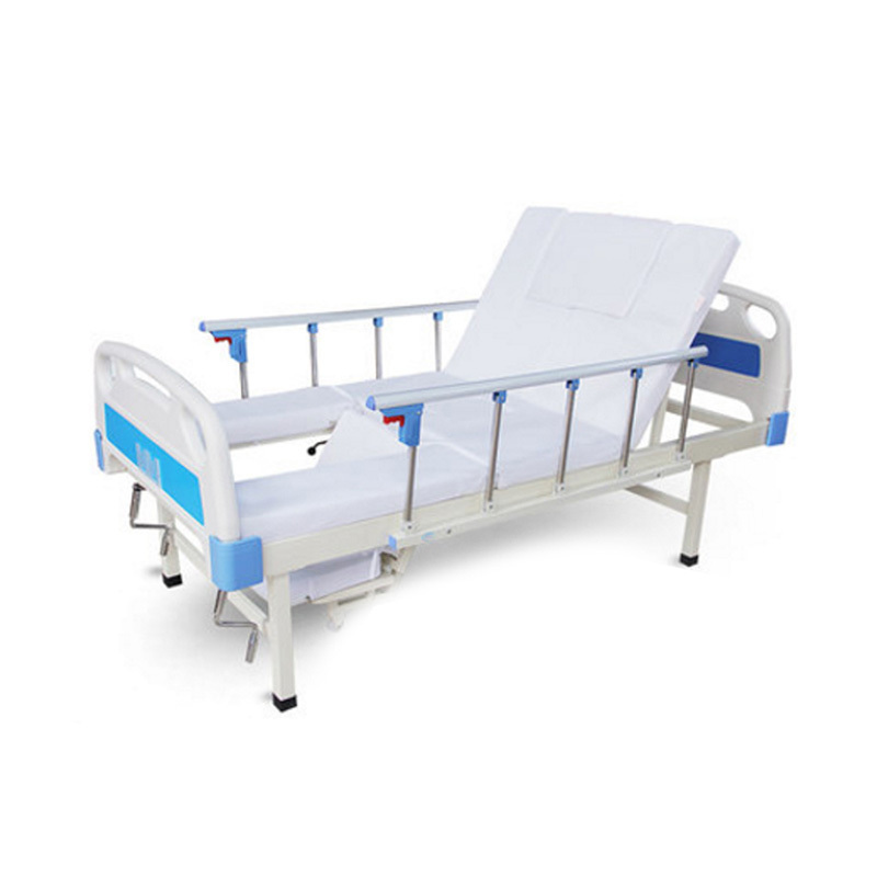 Best-selling ABS headboard Five shake center roll bed manual hospital bed