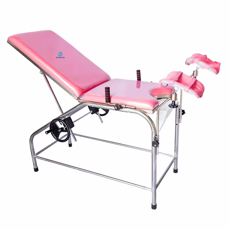 Factory price hospital gynecological examination table ordinary manual gynecological examination bed