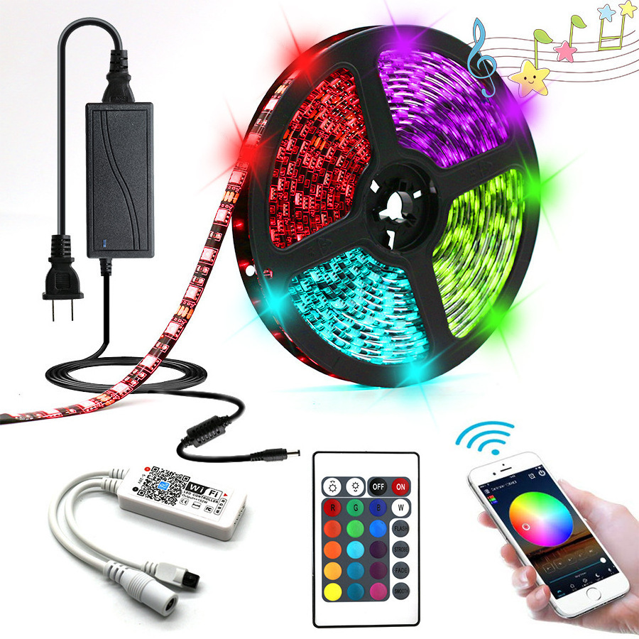 Indoor Goove Led Strip Lights Smart 10m 5050 Rgb WiFi App Control Alexa Google Voice Activated Smart LED Strip Light for TV