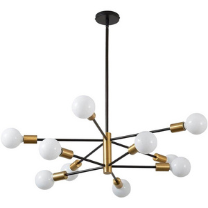 E26 10 Heads Lighting Sputnik Chandeliers Modern Industrial Light Fixture Creative Gold Pendant Ceiling Light for Dining Room