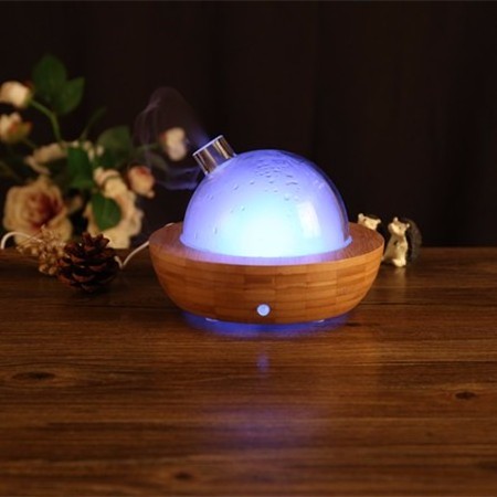 SOICARE Glass Essential Oil Aroma Diffuser Humidifier for Gift Popular Design Bamboo 100ml Electric 12 7 Colors Led Lights 24