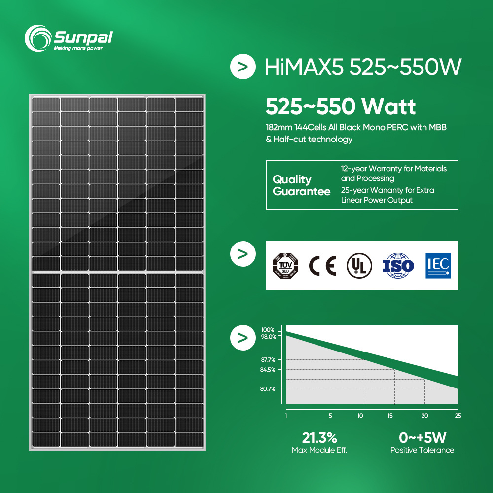 Sunpal Hybrid Complete Solar Energy Systems 5Kw 5Kwh 6 Kw 10 Kw 12 Kw 15Kw 20Kw Off-Grid Solar Photovoltaic Panel Kit For Home