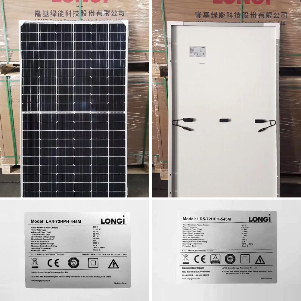 Original Longi Solar Hi-MO6 410W 425W 540W 555W A Grade PV Panels With Warranty