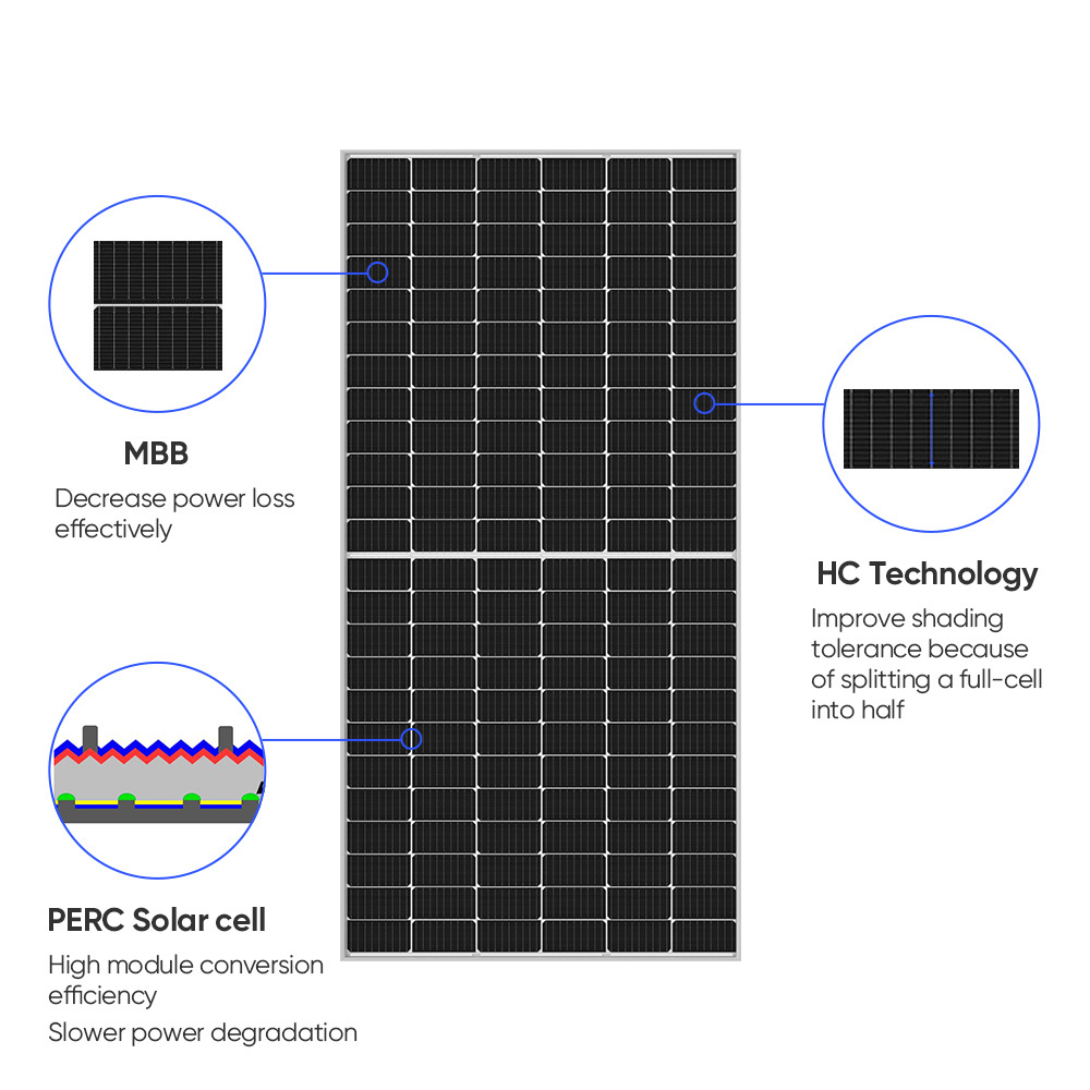 Solar Photovoltaic Panels 535W 540W 550W 550 Watts 560 Watt Paneles Solares Sun Power Solar Panels Eu Warehouse