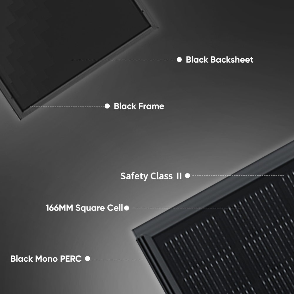 Sunpal Full Black Monocrystalline Solar Panels 450W 450 Watts Wp W Mono Perc Half Cut Solar Photovoltaic Panels