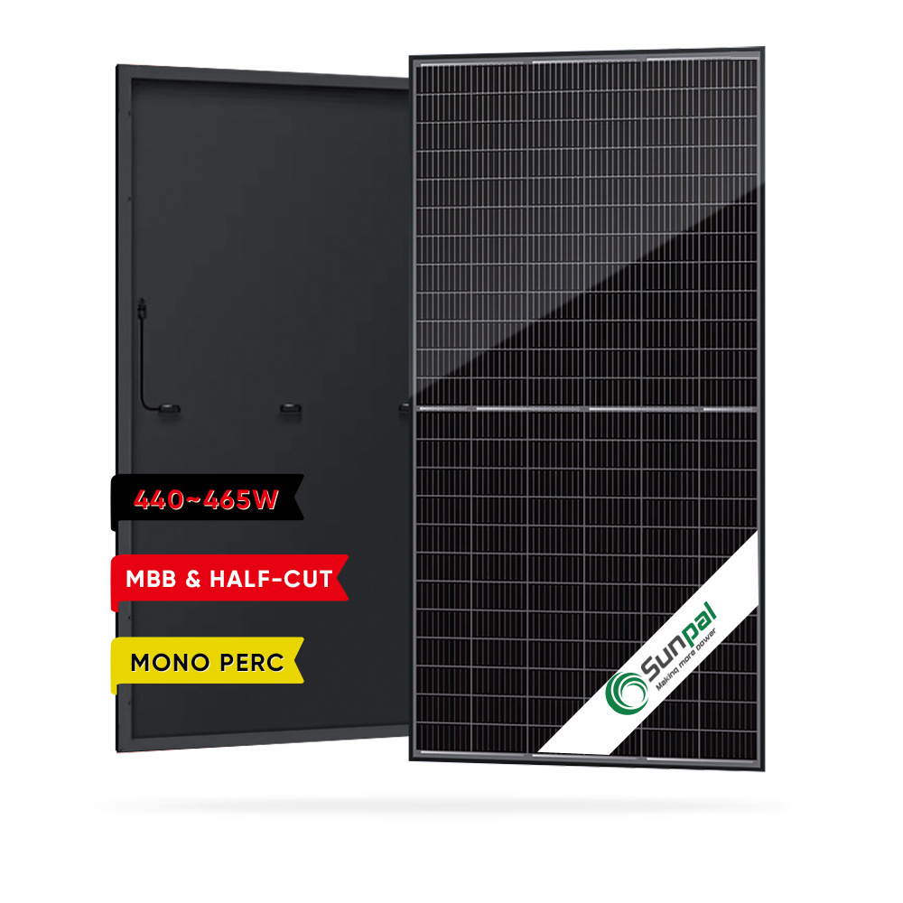 Sunpal Full Black Monocrystalline Solar Panels 450W 450 Watts Wp W Mono Perc Half Cut Solar Photovoltaic Panels