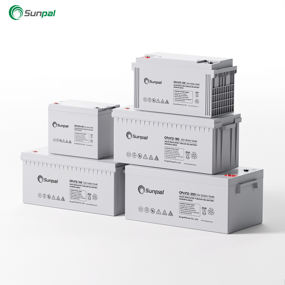 Sunpal OPzV Home Solar Sealed Lead Acid Battery 12V 100Ah 120Ah 200Ah Deep Cycle Agm Batteries