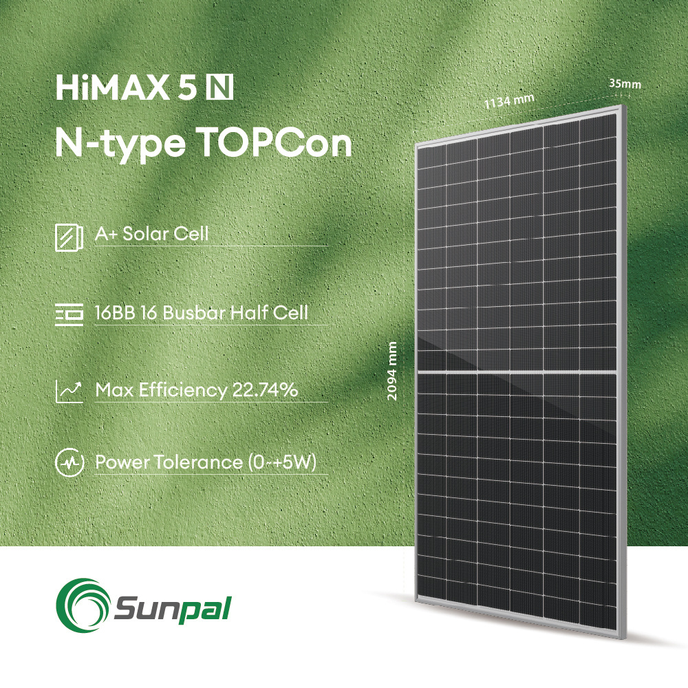 Sunpal TOPCon 132 Cell Solar Panel 500 520 540 Watts Residencial Solar PV Module Panel Golden Suppliers