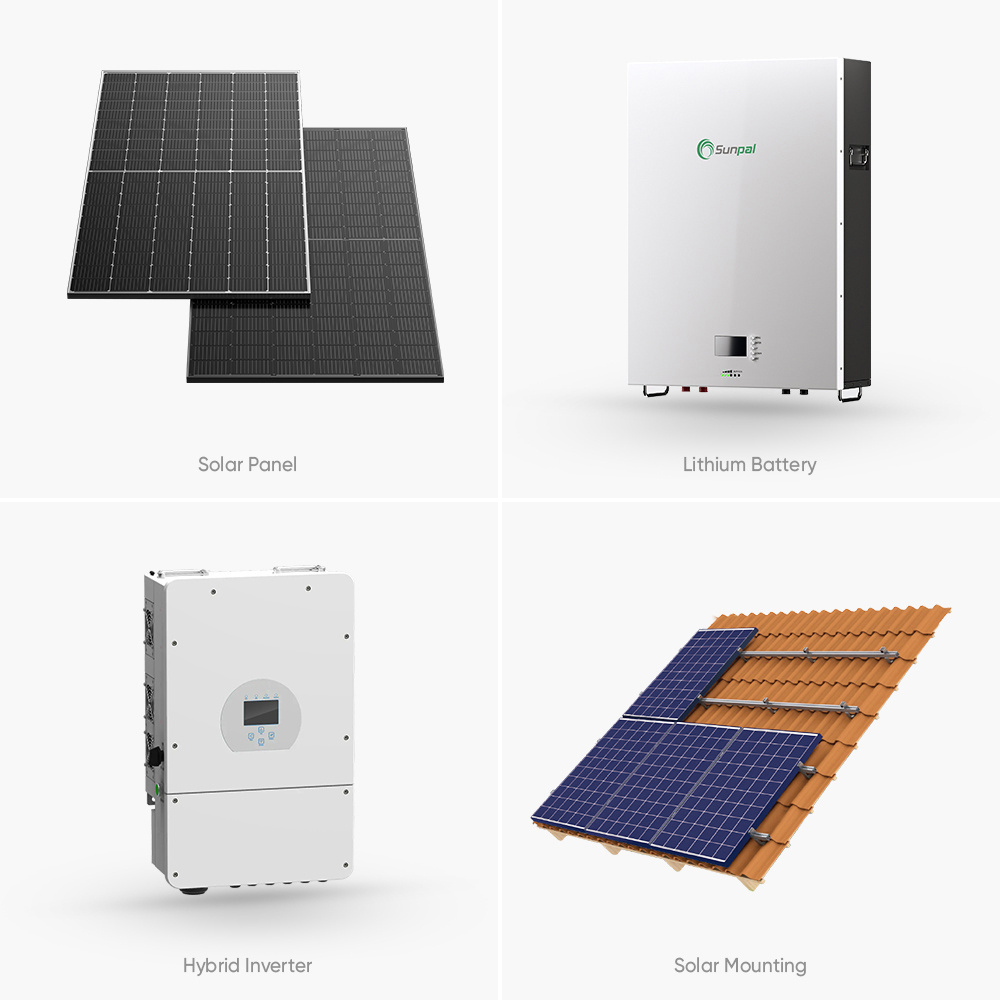 Sunpal Hybrid On Off Grid Solar Power System Kit 5Kw 10Kw 20Kw Home Appliances Solar Energy System