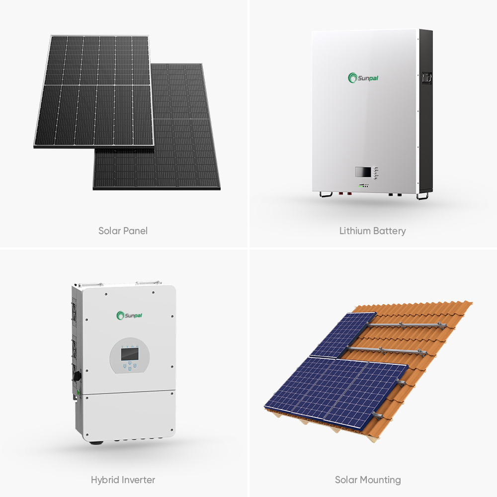 Sunpal Hybrid Solar Power System 5Kw 10Kw 15Kw 30Kw Solar Systems Complete Kit