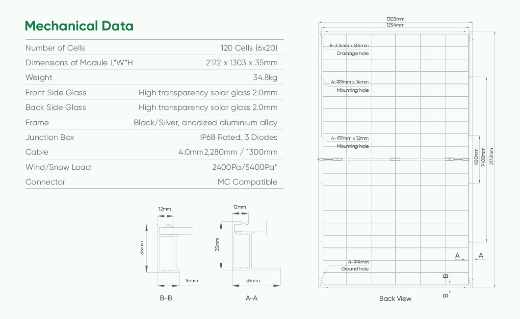 Sunpal Bifacial Solar Panel Rotterdam 400 Watt 530w 540w 550w 610W Residential Glass Monocrystalline Photovoltaic Pv Panels