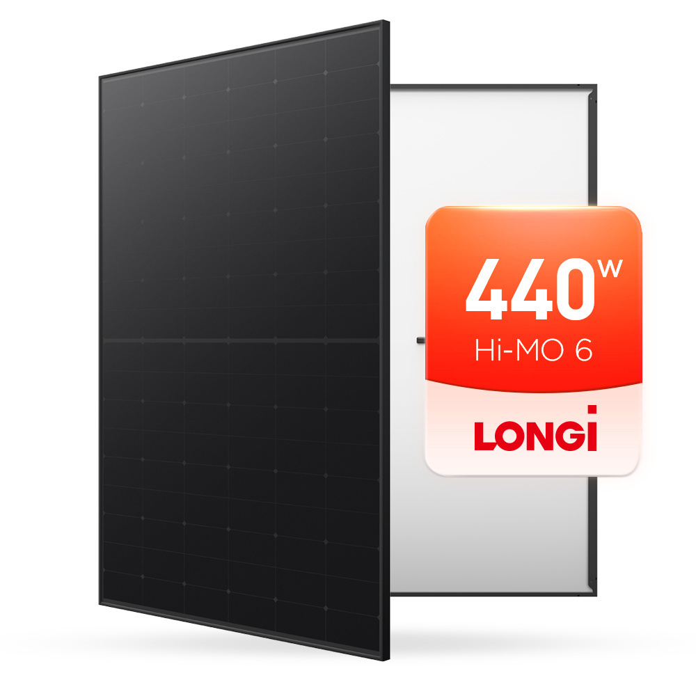 Longi Hi-Mo 6 Full Black Solar Panels 400W 425W 430W 440W Watt All Black PV Module Panel Manufacturers In China