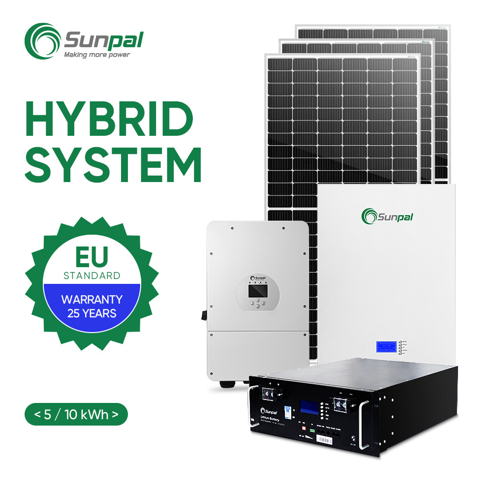 Solar Panel Home Power System Kit 5Kw 8Kw 10Kw 12Kw Solar Energy Battery Storage Systems Complete Hybrid Set