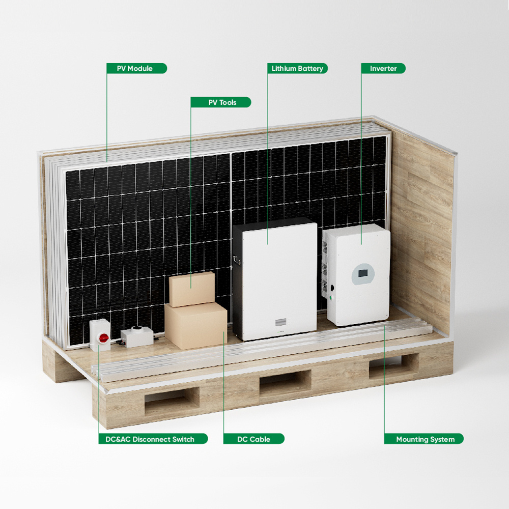 Sunpal Hybrid Solar Power System 5Kw 10Kw 15Kw 30Kw Solar Systems Complete Kit