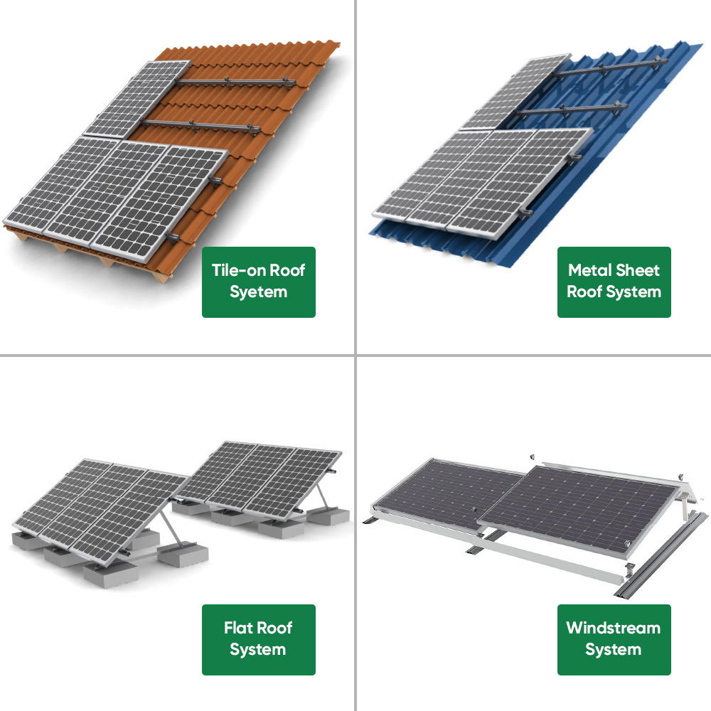 Solar Panel Home Power System Kit 5Kw 8Kw 10Kw 12Kw Solar Energy Battery Storage Systems Complete Hybrid Set