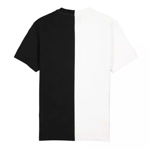 Pakistan Manufacturer Custom Clothing Mens Split Two Tone Color Half Black Half White T Shirt