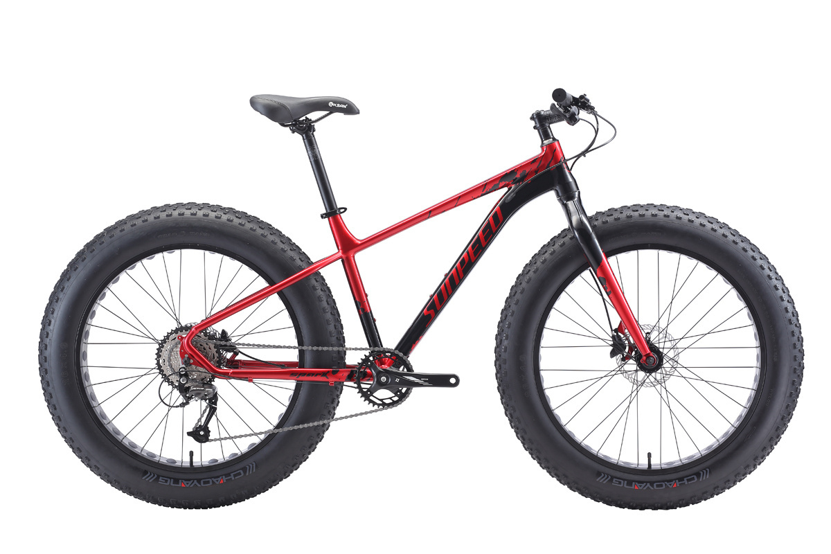 SUNPEED Men and Women Fat Tire Mountain Bike, 26-Inch Wheels, 4.9-Inch Wide Tires, 9-Speed, Adult Aluminium Fat mountain bike