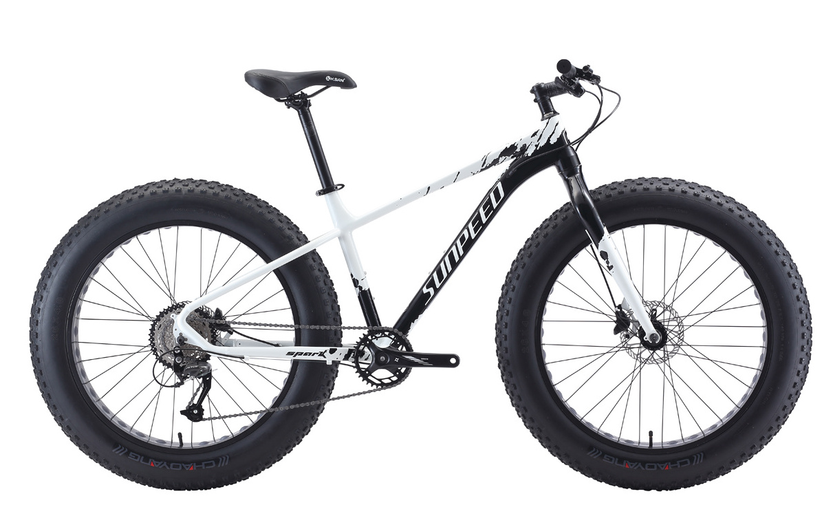 SUNPEED Men and Women Fat Tire Mountain Bike, 26-Inch Wheels, 4.9-Inch Wide Tires, 9-Speed, Adult Aluminium Fat mountain bike