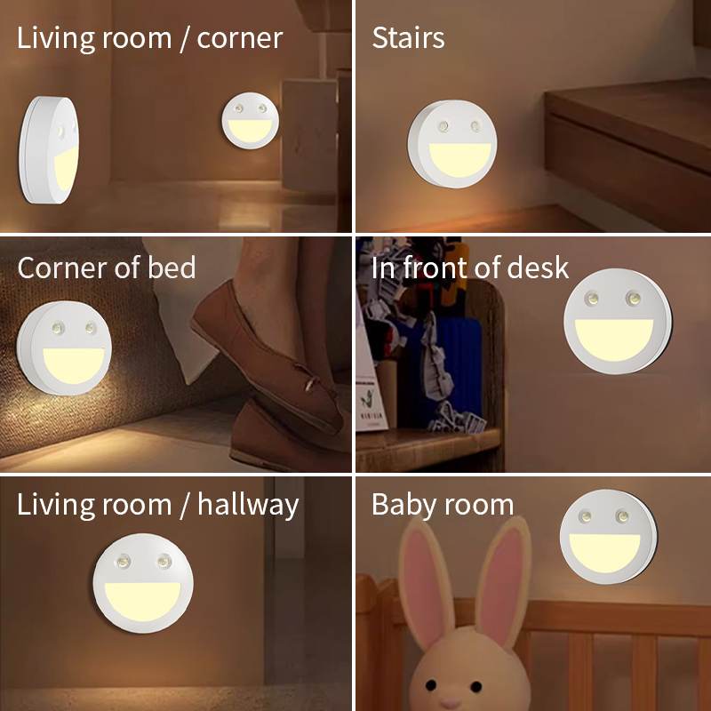 New Dusk-to-Dawn motion Sensor Auto Switch LED dimmable smart Night Light for Dark Spaces Bedroom Bathroom stairs Hallway Garage