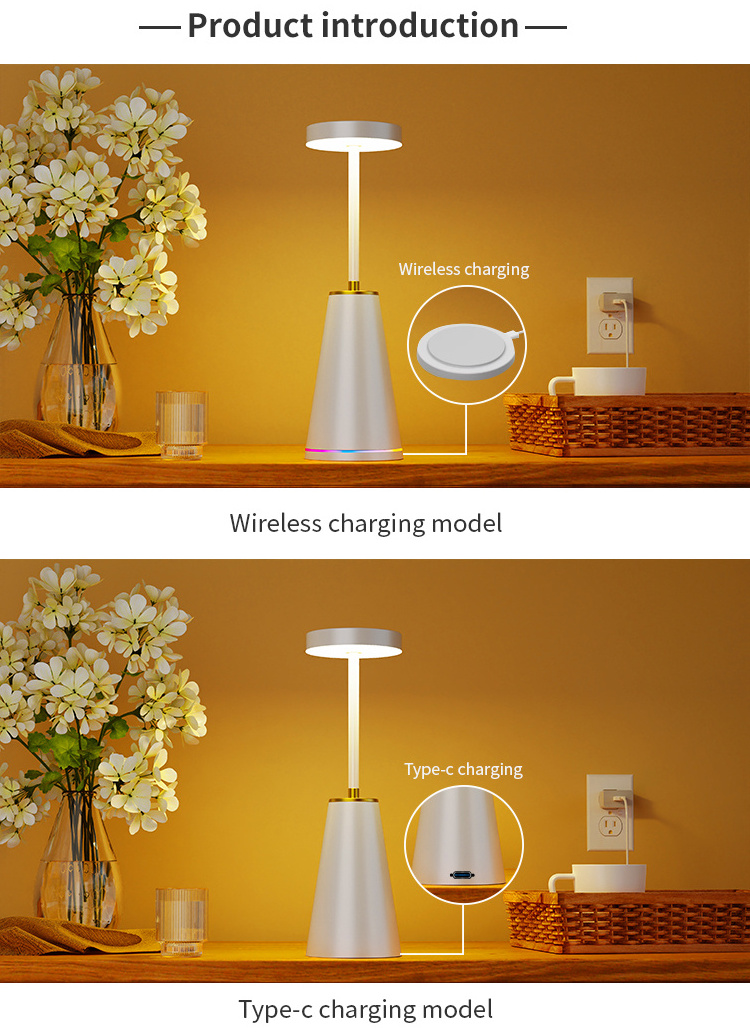 Rechargeable LED desk Lamps Battery Operated Touch Dimmable Wireless Table Lamp Waterproof Portable Outdoor Table Light