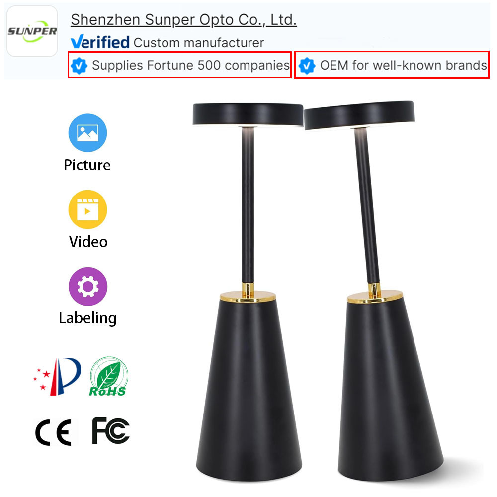 Portable LED desk Lamp Outdoor Indoor Rechargeable Battery Adjustable Height Travel Camping Lantern Patio cordless Table Lamp