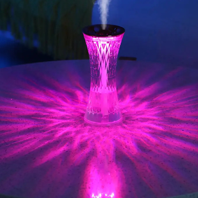 7 Colors LED Night Light  humidifier Rose Light Touch Control Atmosphere lamp RGB Color Changing Crystal Table Lamp for Bedroom